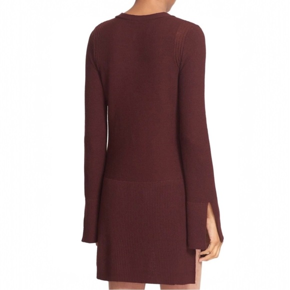 Free People Crisscross Long Sleeve Pullover V-Neck Tunic Sweater - Picture 3 of 8